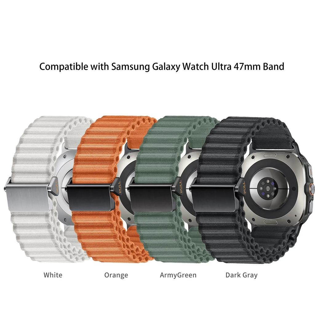 Nylon Strap for Samsung Galaxy Watch Ultra 47mm Comfortable Bracelet No Gap Wristband for Galaxy Watch 7 Ultra 47mm Replacement
