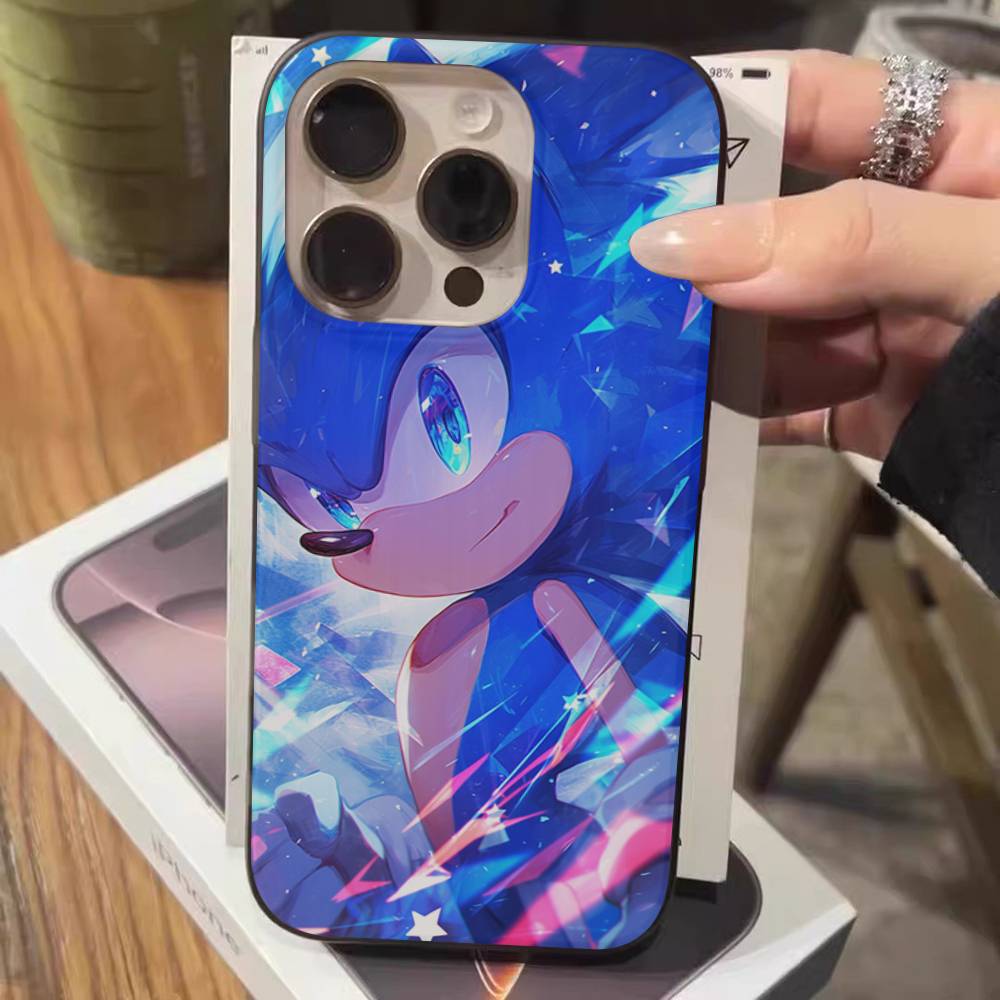 Game S-Sonic Movie Anime For IPhone 15 16 17 14 13 12 11 Pro Max 16E 16 Plus 17 Air Corrugated Shockproof Phone Cover