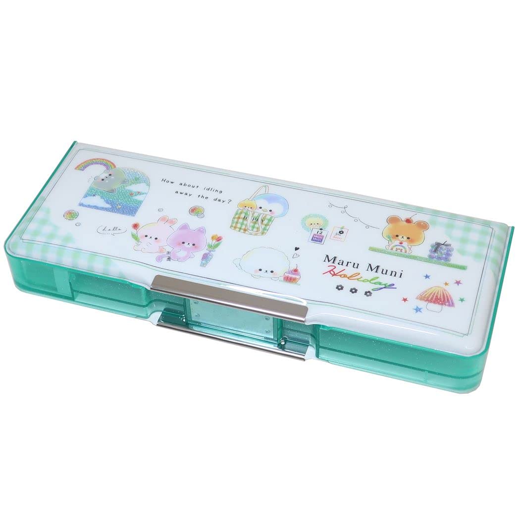 

Kamio Japan Pencil Compact Opening Pencil Case MARU MUNI HOLIDAY New School [Children s Case] Double-Sided / розовый