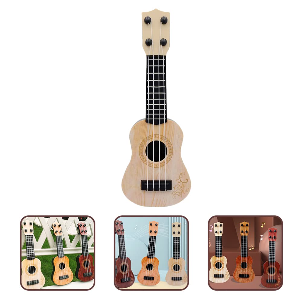 Zerodeko Ukulele Mini Plastic Ukulele Model Beginner Musical Musical Learning Toy Kids' Guitar, Toy, Instrument, (Beige)