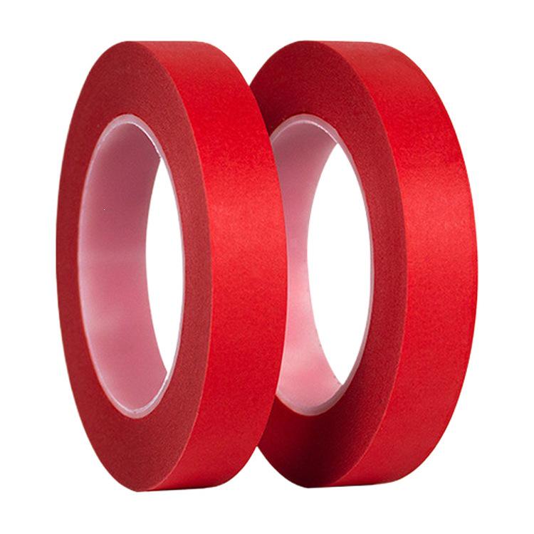 High-Temperature Resistant Red Washi Tape - Die-Cut Round Shape, Spray Painted, No Residue Finish