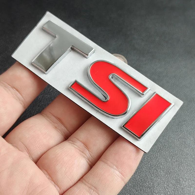 WHAQY1 3D Metal Logo TSI Emblem Letters Car Trunk Badge For VW TSI Decal Sticker Accessories