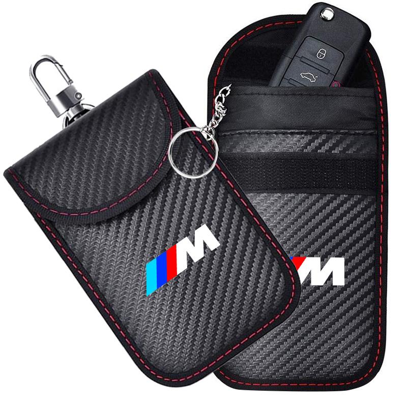 RFID Shielding Pocket Car Key Case Signal Blocker Bag For BMW M Emblem E46 E36 E34 F10 E90 F30 E60 F30 E53 E30 E92 E87 Accessory J5UJD