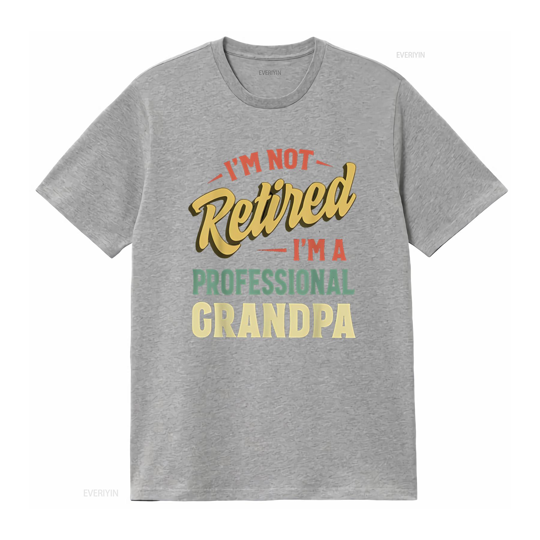 

Grandpa T Shirt For Men Funny Fathers Day Retired vintage Washed Stylish designer clothes Slightly Casual Comfortable S