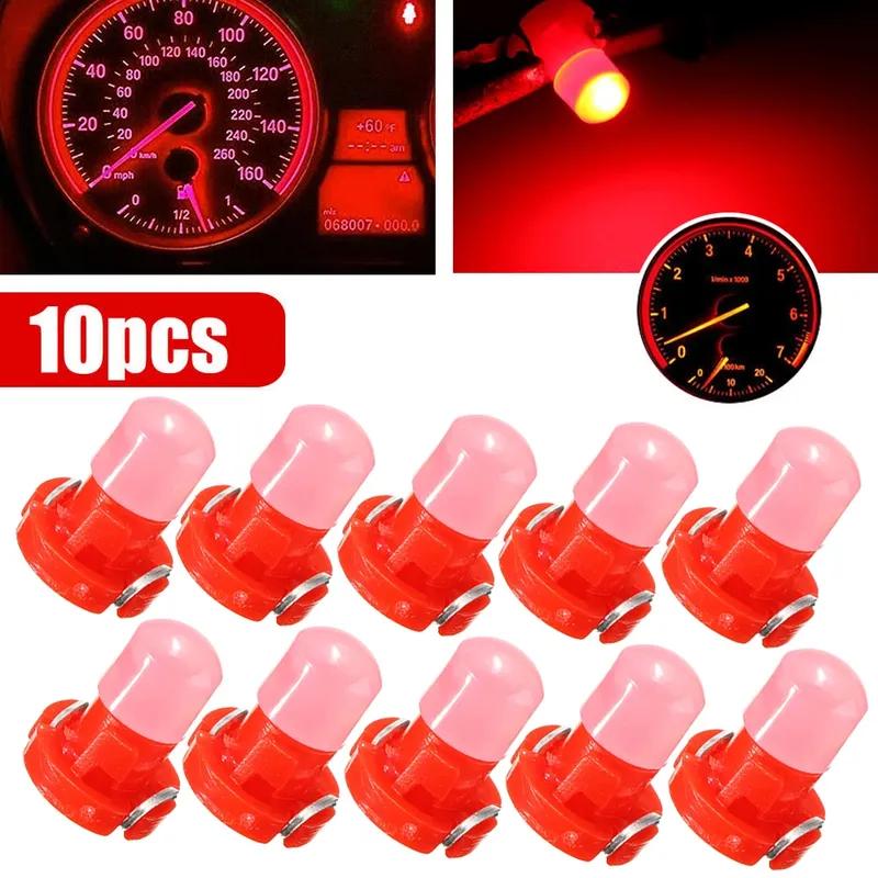 10Pcs T3 Red Car Dashboard Indicator Lights Led 1 SMD trument Panel Bulb Neo Wedge DC 12V Automobiles Interior Dash Lamps