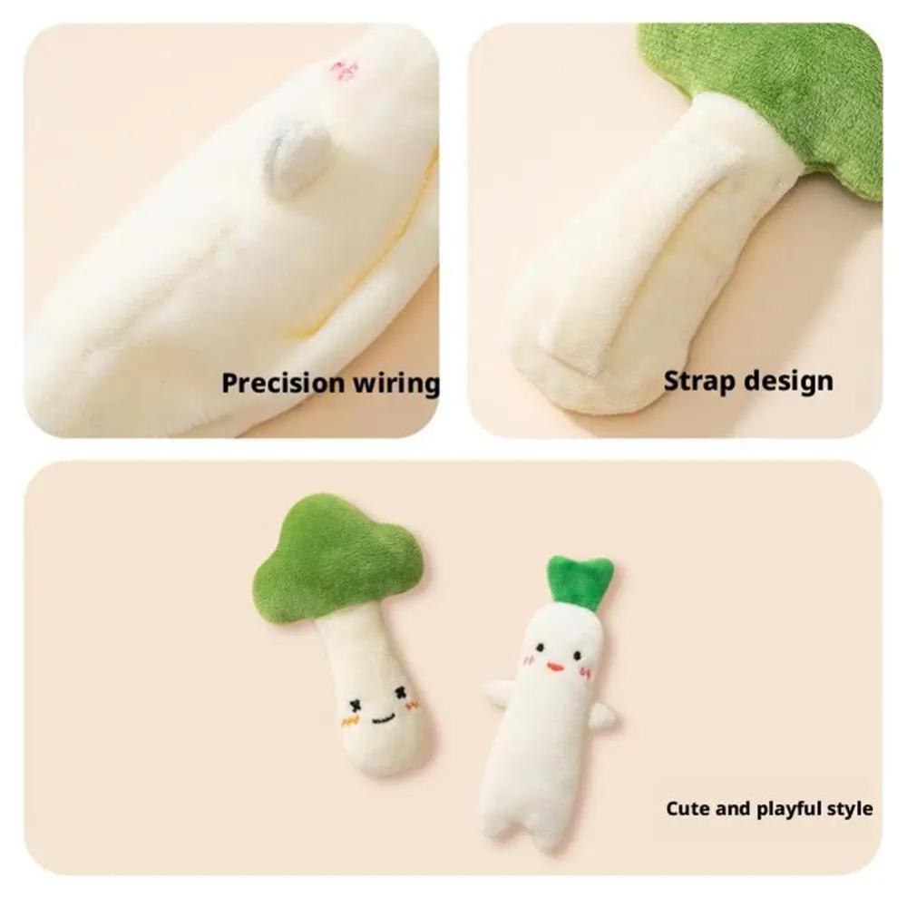 Kawaii Stoppet Frugt & Grøntsag Plyslegetøj Blødt Sød Tegneserie Forårsløg Aubergine Radise Interaktivt Sensorisk Hyggeligt Legetøj til Børn