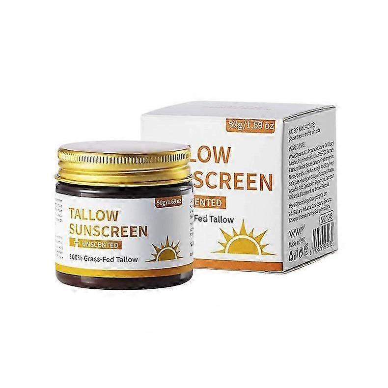 Beef Tallow and Zinc Sun Balm - Beef Tallow for Skin Instant Sun Protection, Beef Tallow Sunscreen for Face & Body Non Greasy Formula, Beef Tallow Moi
