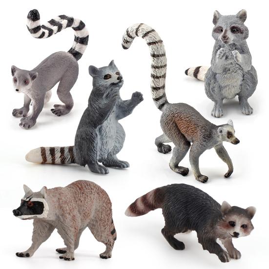 Animal Model Simulated Detailed PVC Forest Animal Raccoon Model for Kids