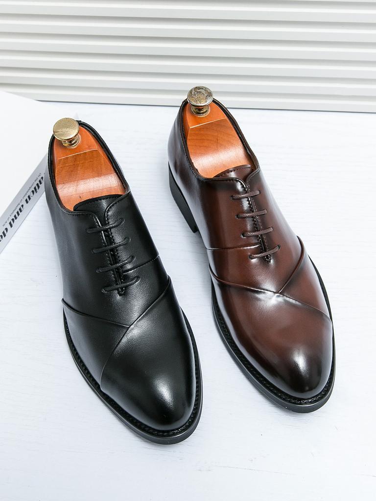 Pánské luxusní kožené společenské boty originálního designu, formální oxfordské boty do kanceláře, pánské společenské boty na večeři, svatební boty pro ženicha