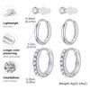Cubic Zirconia Circle Hoop Earrings For Women, 3pcs Stack Set Earring, Cartilage Earring Multiple Piercing Jewelry