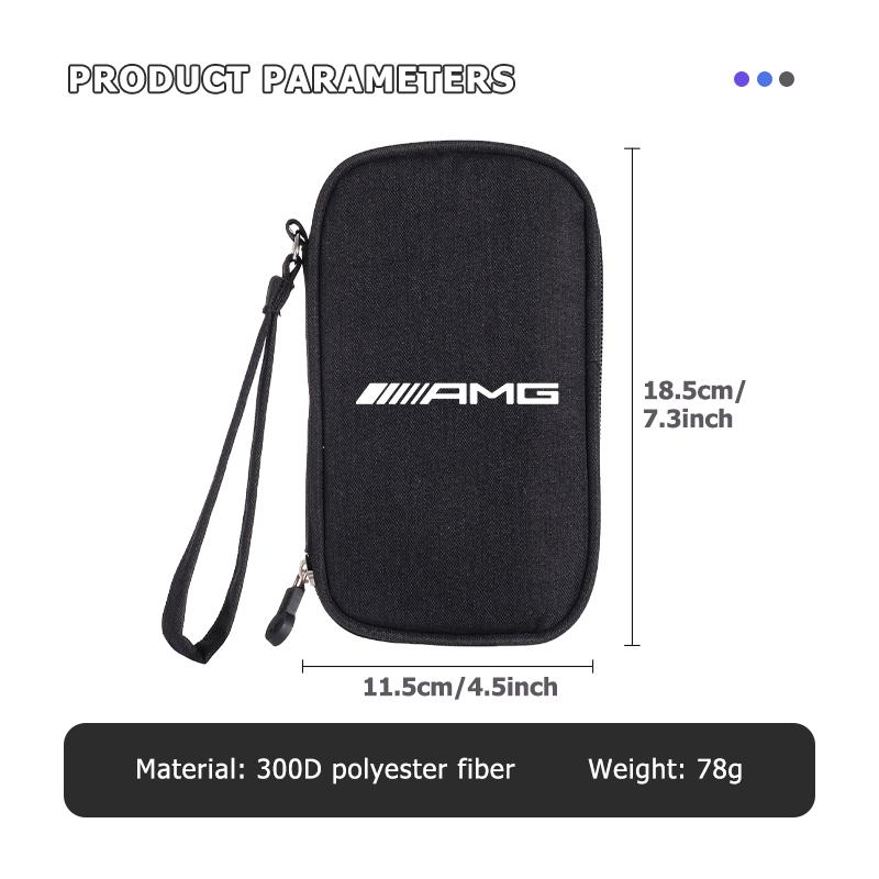 USB Data Cable Storage Travel Organizer Bag Portable Carry Case For Mercedes Benz AMG W204 W205 W203 W211 W201 W210 W108 W124