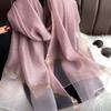 Large Luxury Silk Scarf Solid Color Long Shawls Fashion Women Hijab Shawls  Beach