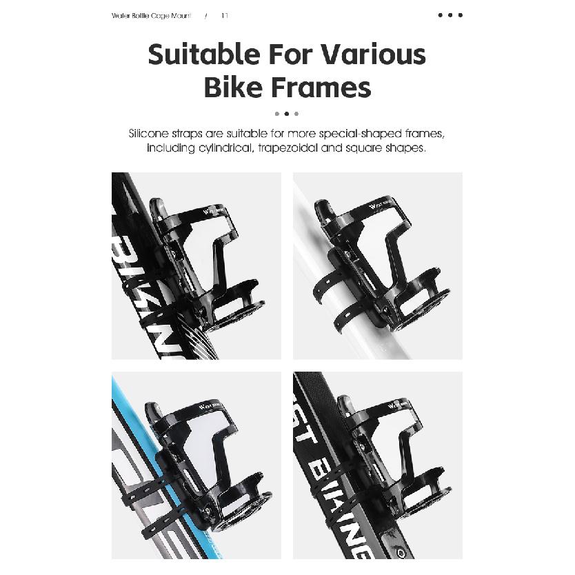 WEST BIKING Bicycle Water Bottle Holder Silicone Non-slip Straps Set MTB Road Bike Bottle Stand With Adaptor Cycling Accessories Cup Holders 5