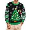 Men's Christmas Ugly Sweater, Casual Loose Fit Crewneck Pullover with Print, Holiday Party Top for Couples