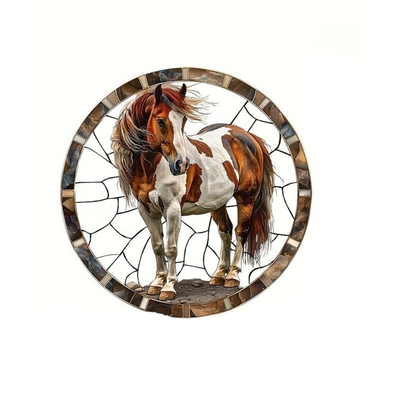 

Легкое акриловое настенное украшение-лошадка для патио и помещений. Создает красивые световые эффекты. Диаметр 20 см. 1