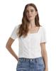 Square Neck Cropped Short Sleeve Blouse A7332-0000 US S