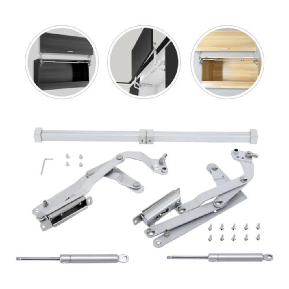 Vertical Swing Lift Up Folding Lift Up Top Mechanism Hinges Pneumatic Arm Hinge with Pneumatic Lever & Adjustable Connection Bar