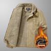 Winter casual men's velvet thickened lapel military uniform middle-aged cotton-padded coat loose lamb wool cotton coat