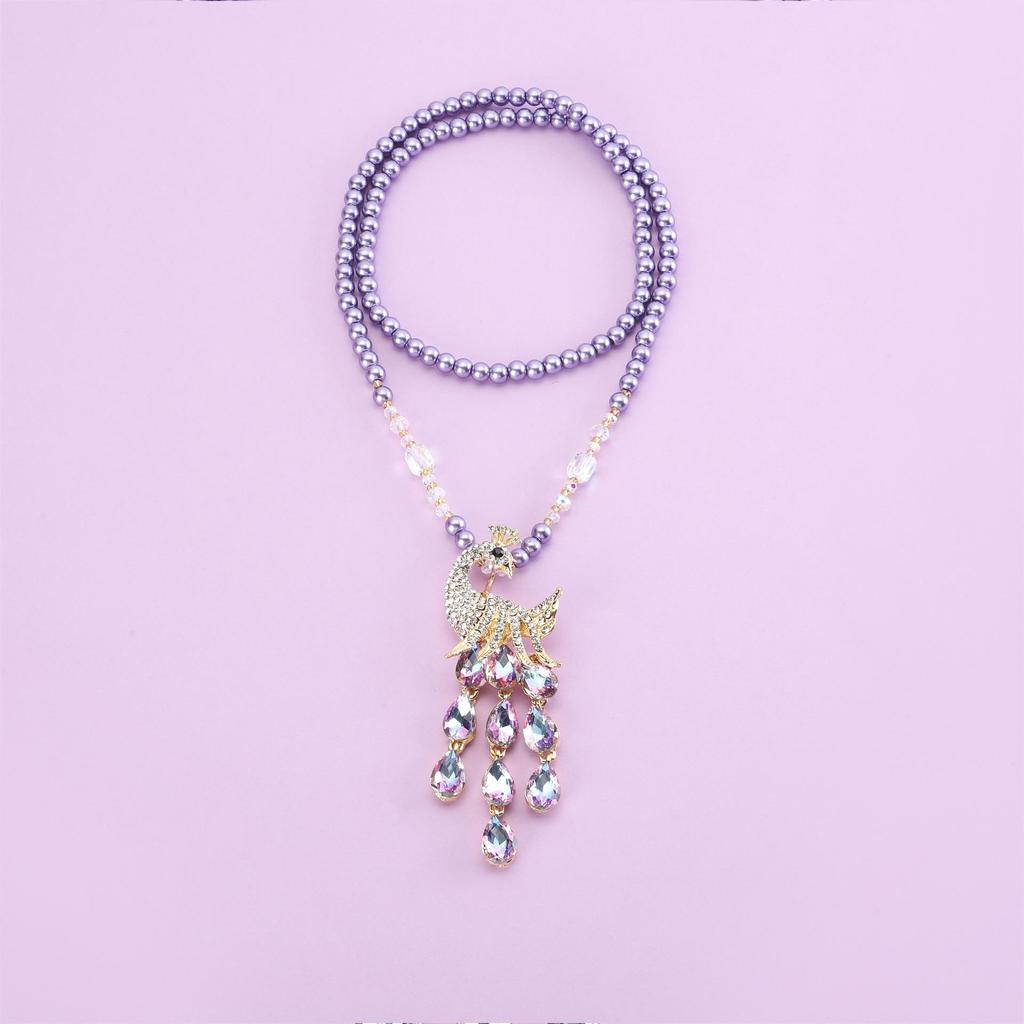 Collana a maglia con perline viola elegante 2025: Accessorio da Donna alla Moda e Versatile