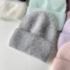 Reba Internet celebrity headgear, angora rabbit fur knitted warm melon fur hat, fashionable autumn and winter ear protection wool hat