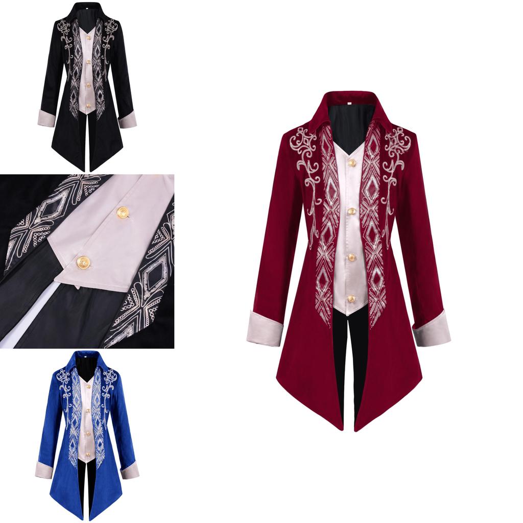 Elegant Gothic Victorian Tailcoat For Halloween Steampunk Medieval Jacket