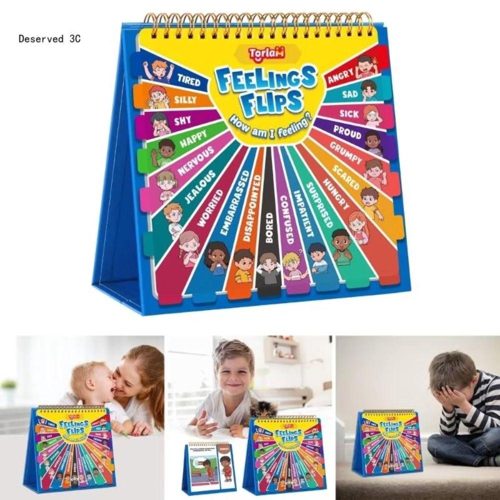Montessori Feelings and Emotions Book Interactive Reading Flip Book  Boys and Girls
