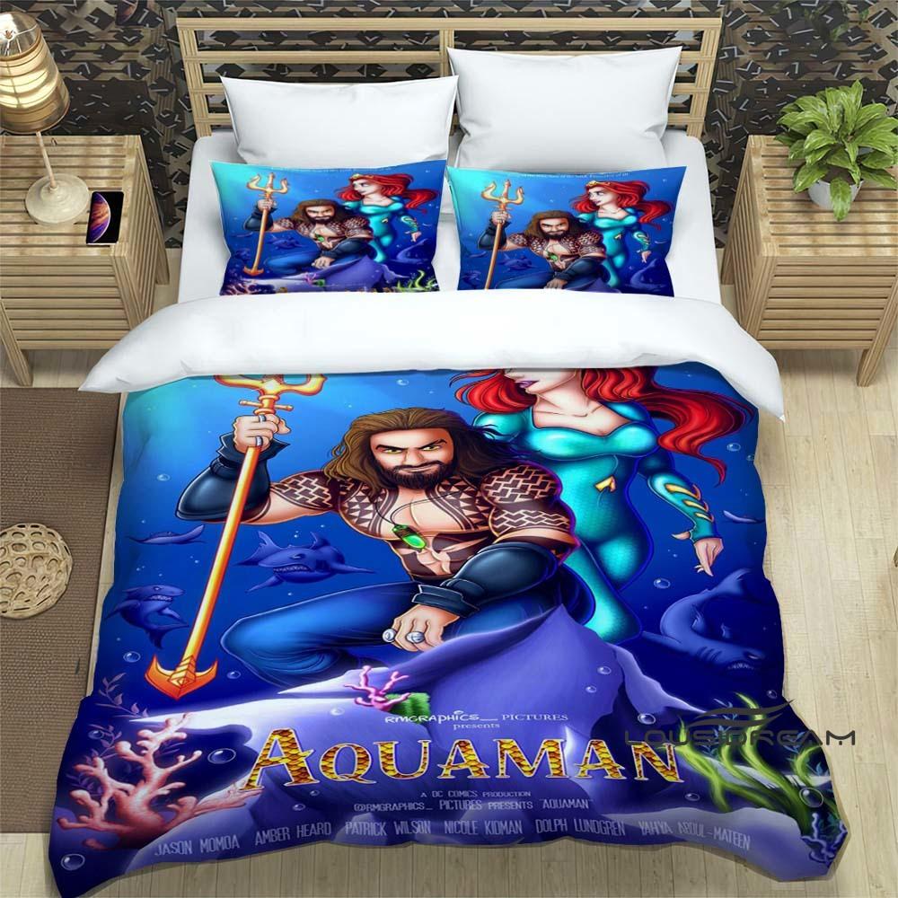 

The *Aquaman* fantasy movie duvet cover and pillowcase bedding set is the perfect choice for decorating boys and girls bedroom 135x200cm