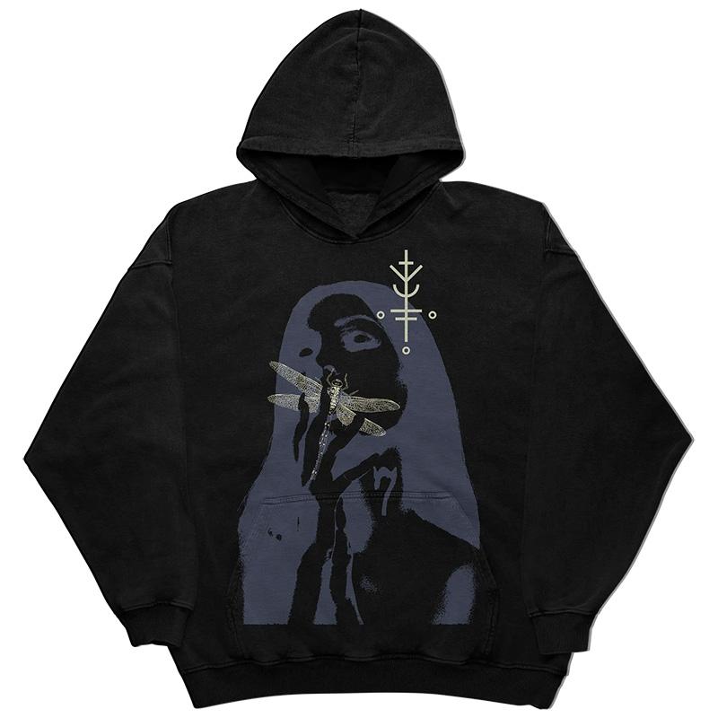 Y2K толстовка с капюшоном, женская одежда в стиле Харадзюку, милая женская толстовка с рисунком, Kpop, зимняя одежда, женский винтажный топ, эстетичный уличный оверсайз 2XL