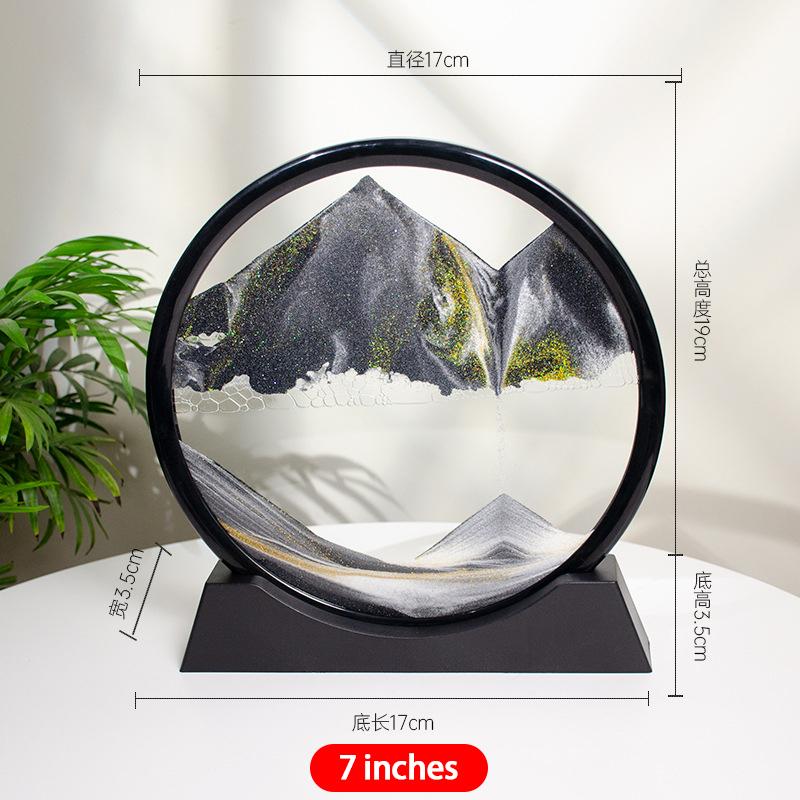 3D Flowing Sand Painting 7-inch Desktop Decoration Home Living Room Decoration Office Ecological Flowing Sand Painting Crafts