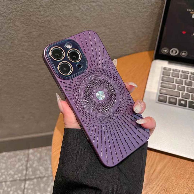Luxus-PC-Kühltelefonhülle für iPhone 16 15 14 13 12 Pro Max Magnetische aushöhlen stoßfeste Stoßstangenabdeckung