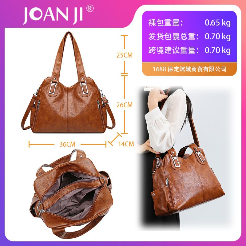 Retro Wachsölleder Tasche große Kapazität Schulter Umhängetasche Spleiß Pendler Tasche Damentasche