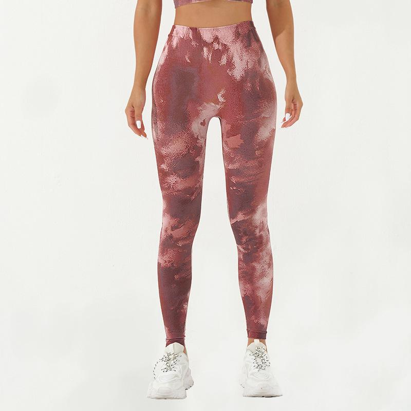 Digitaldruck Sportleggings hoher Bund Fitness Pfirsich-Hüfte Fitnesshose Sport Laufen Fitnesshose Herbst und Winter