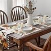 Artoid Mode Turkey Gobble Thanksgiving Placemats Set of 4, 12x18 Inch Maple Leaves Fall Table Mats for Outdoor Home Party Kitchen Dining Decoration