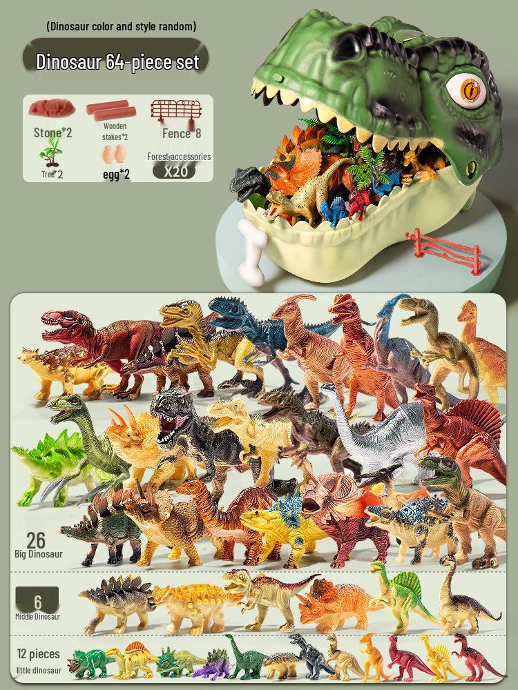 Dinosaur Toy Set: Tyrannosaurus & Triceratops Soft Rubber Figurines for Kids