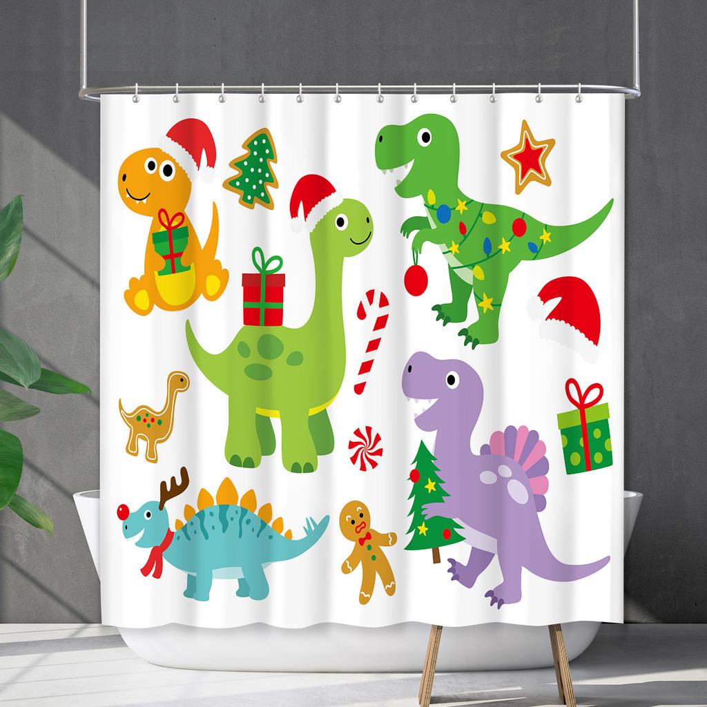 Badezimmervorhang Wasserdichter Duschvorhang Digitaldruck Animation Freies Stanzen Toilettentrennvorhang Duschstoff