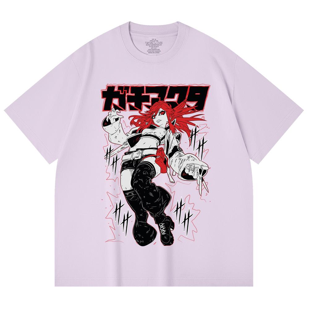 230 Gsm 100% Cotton Gachiakuta V6 Riyo White Print Unisex Heavy Cotton T Shirt