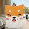 Cute Puppy Corgi Cartoon Dog Funny Face Flannel Warm Comfort Soft Plush Blanket for Sofa Living Room Office Bedroom Travel Gift