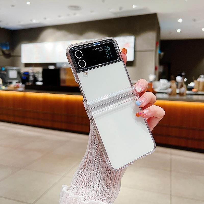 

Для Samsung Galaxy Z Filp6 Filp5 Flip4 Flip3 5G чехол прозрачный складной противоударный жесткий чехол для ПК Samsung Galaxy Z Filp 3 4 5 6 For Samsung Z Flip 3