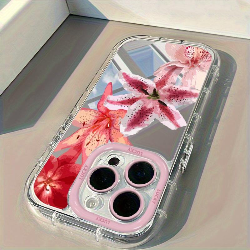 Three Red Hibiscus Flowers Fashion Mirror Phone Case For iPhone 17 16 15 14 13 12 11 Pro Max 7 8 Plus XR X XS Max 16E 17E Cover