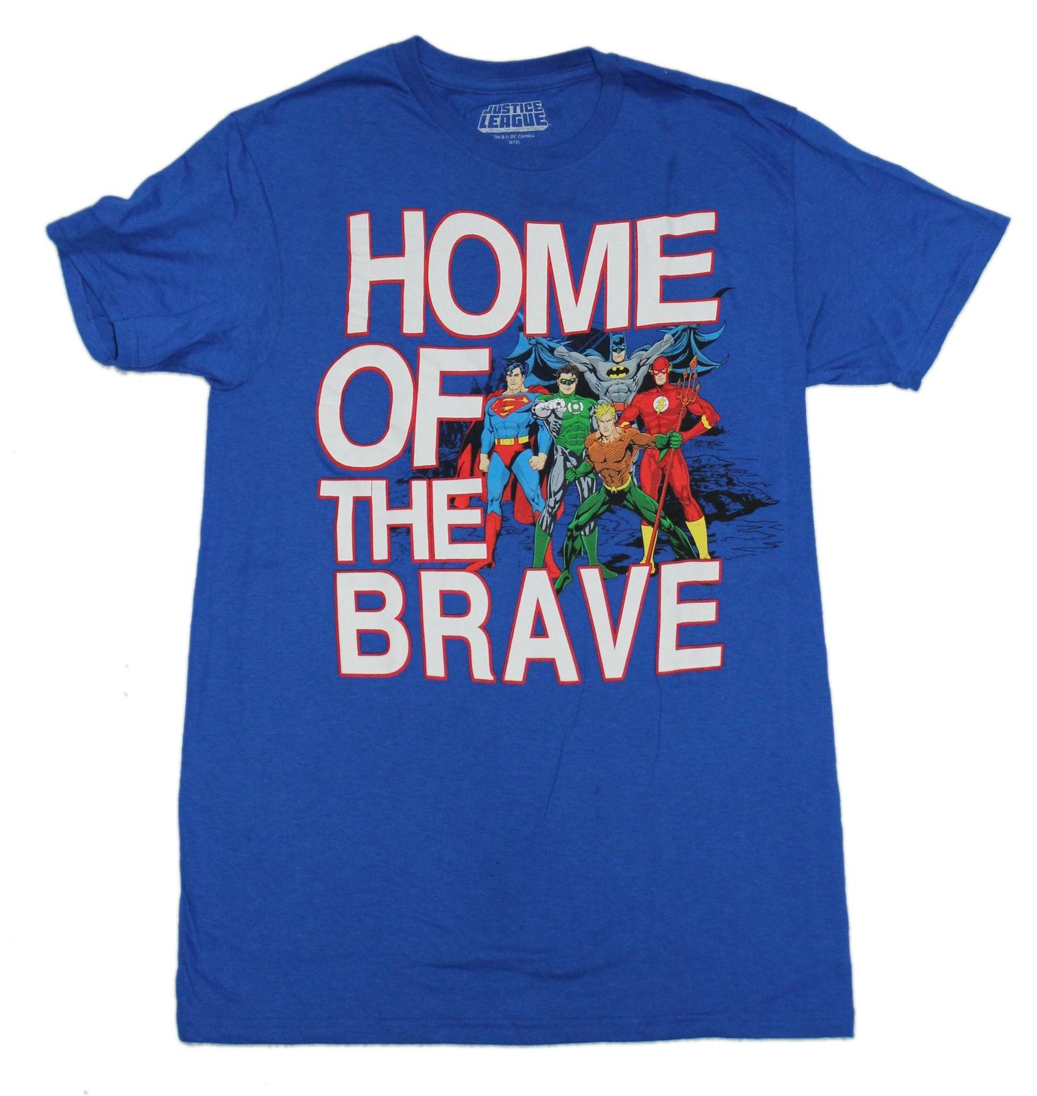 Justice League MEns T-Shirt - Cast Home of the Brave S