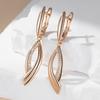 Kienl   Roségoldfarbene Lange Hängeohrringe Für Damen Glänzende Natürliche Zirkon-Accessoires Ethnische Braut Täglicher Vintage-Schmuck