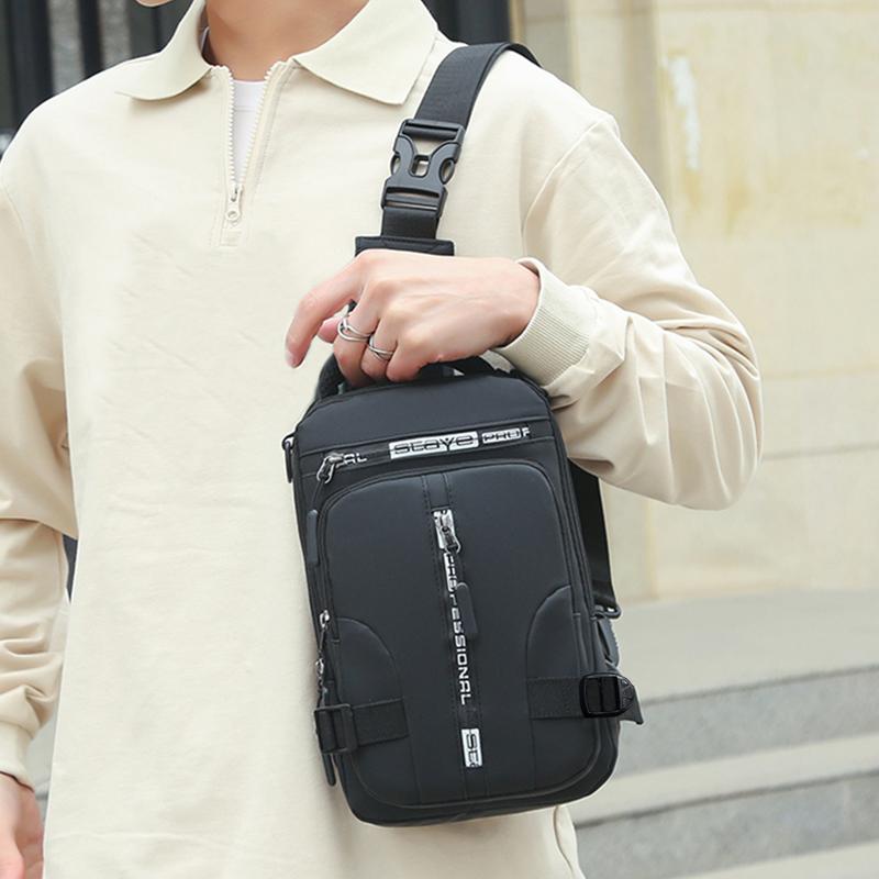 Men'S Dual-Purpose Crossbody And Shoulder Bag, Multi-Functional Casual And Versatile Single-Shoulder Handbag, Chest Bag