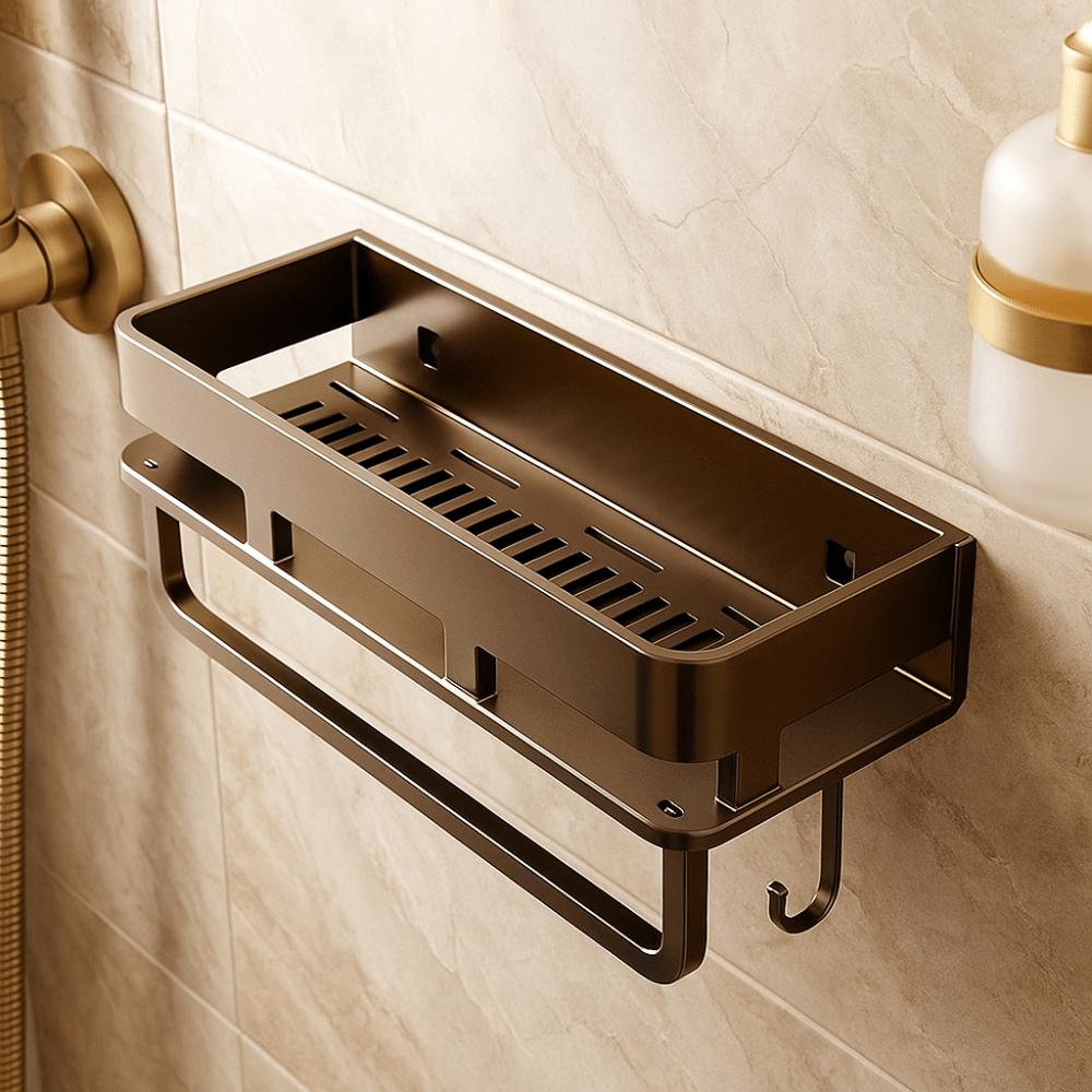 Rustproof Wall Shelf Wear-resistant Organizer Rack Durable Shower Storage Rack  Apartment