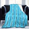 Moderne blaue und weiße geometrische Pool-Print Flanelldecke Ganzjahres-Kuschelige Weiche Überwurfdecke für Sofa Bett Nickerchen Reise Heimdekoration