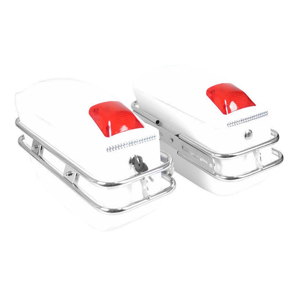 

Жесткие седельные сумки для мотоцикла, универсальный боковой ящик для хранения заднего багажника с подсветкой и замком, 1 пара