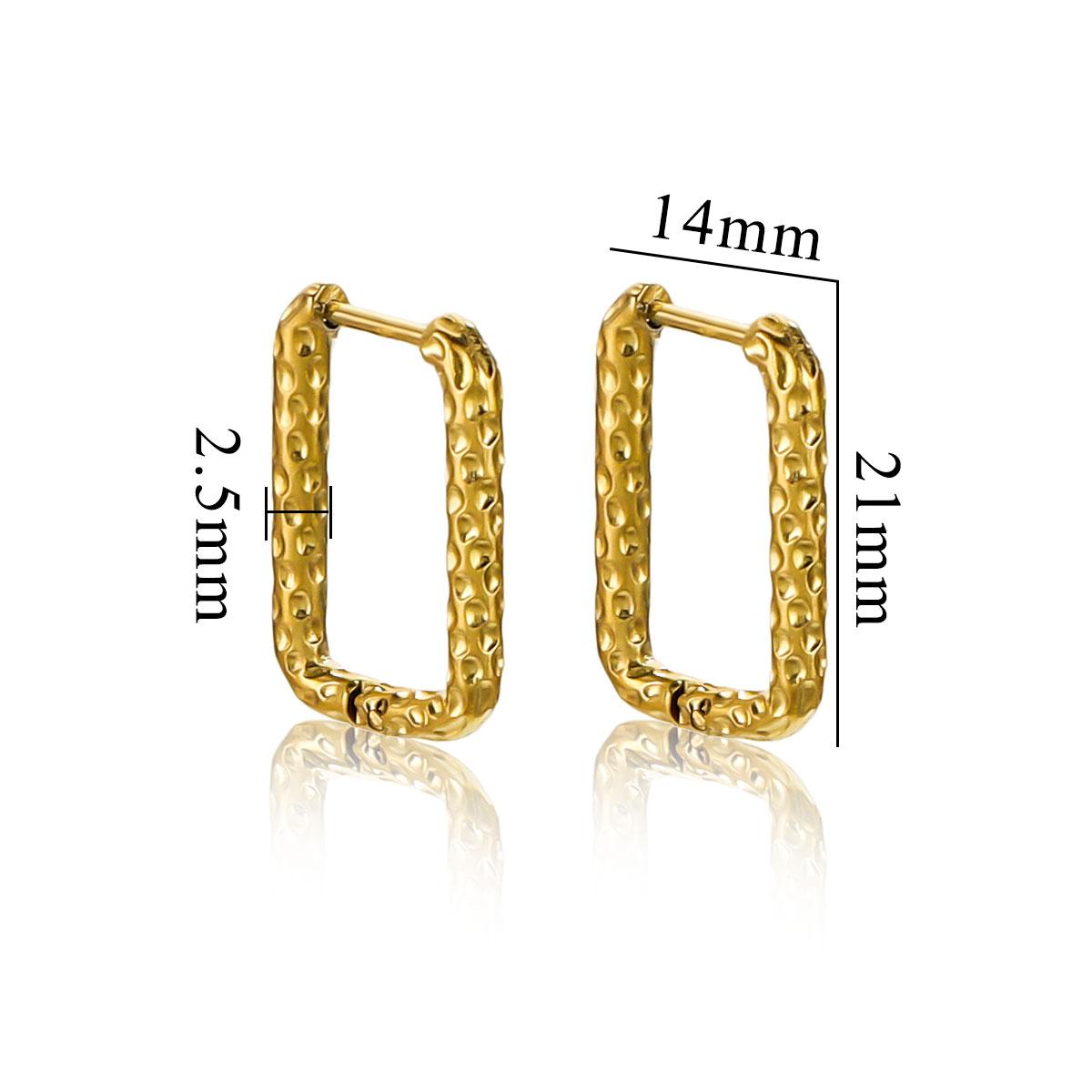 

6pcs Stainless Steel Rectangular Textured Earrings Earring Hooks Fittings PVD Gold Plated DIY Jewellery Parts Earrings