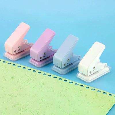 Kawaii Cute Paper Punch Portable Round Hole Puncher Paper Cutter Office School Supplies Stationery Items