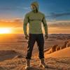 Men’s Long Sleeve Hooded Shirt with Face Cover Lightweight Breathable Athletic Pullover for Outdoor Sports Activities