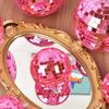 6/12pcs Mini Disco Ball Ornaments Reflective Glass Pink Baubles for Mardi Gras Disco Party Decor Sparkling Christmas Tree Gift