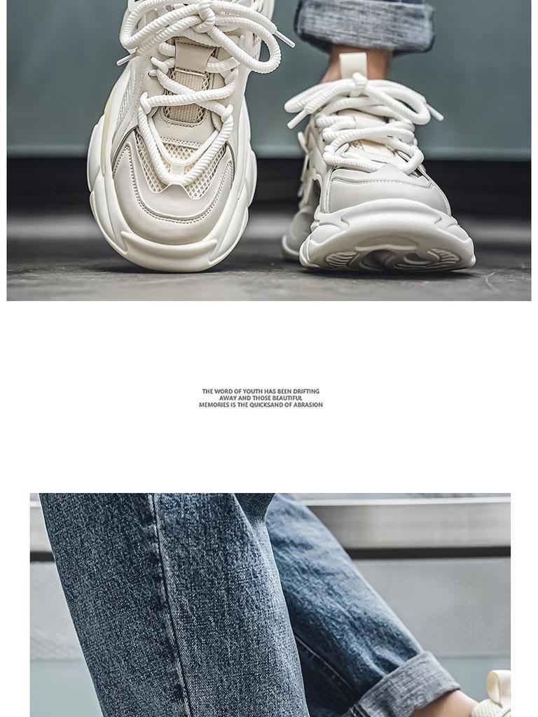 Dad's Spring 2025 Men's Breathable Trendy Thick-Soled Running Sneakers Casual Shoes